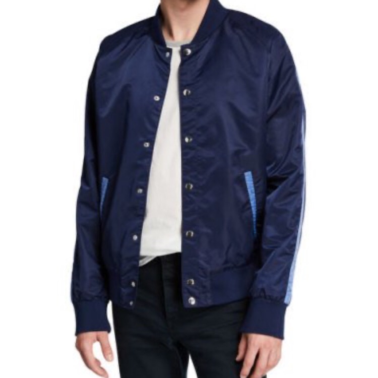 Nwt Slate & Stone Navy Nylon Bomber Jacket